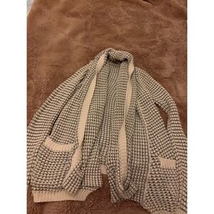 Rip Curl Women Cream Grey Popcorn Knit Shawl Collar Open Front Cardigan GSWEL7 S